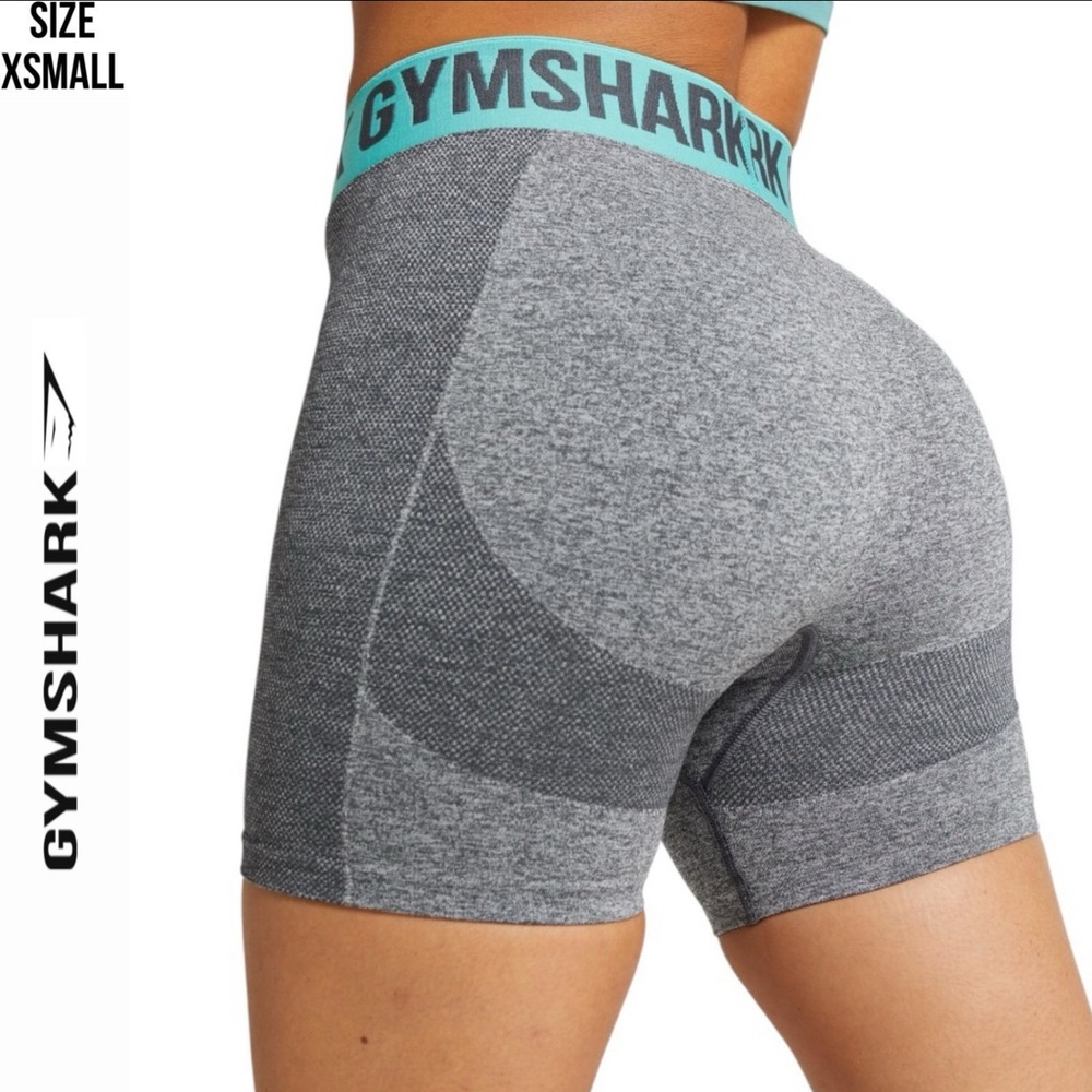 Gymshark Flex Shorts - Charcoal Marl/Light Green